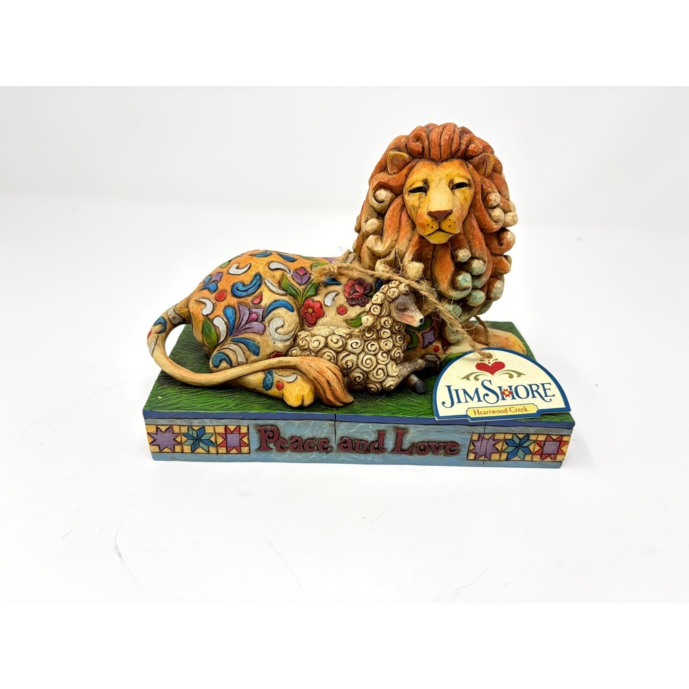 Jim Shore Heartwood Creek Peace and Love Lion and Lamb Figurine 4005324 2006